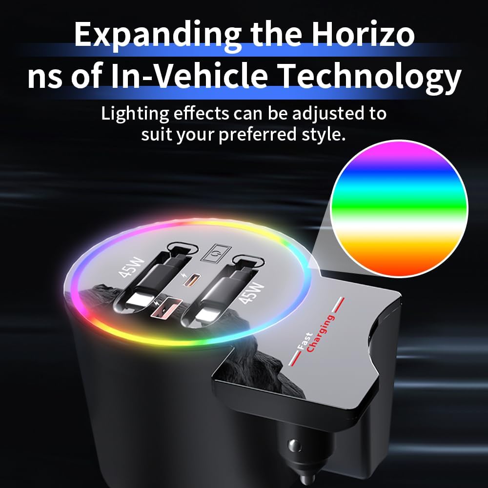 Car USB Hub Docking Station for BMW X3 2018-2024，X3 M 2020-2024，X4 2019-2025，X4 M 2020-2025 Type-C Fast Charger Auto Interior Centre Console Accessories Cigarette Lighter Phone Charging Adapter