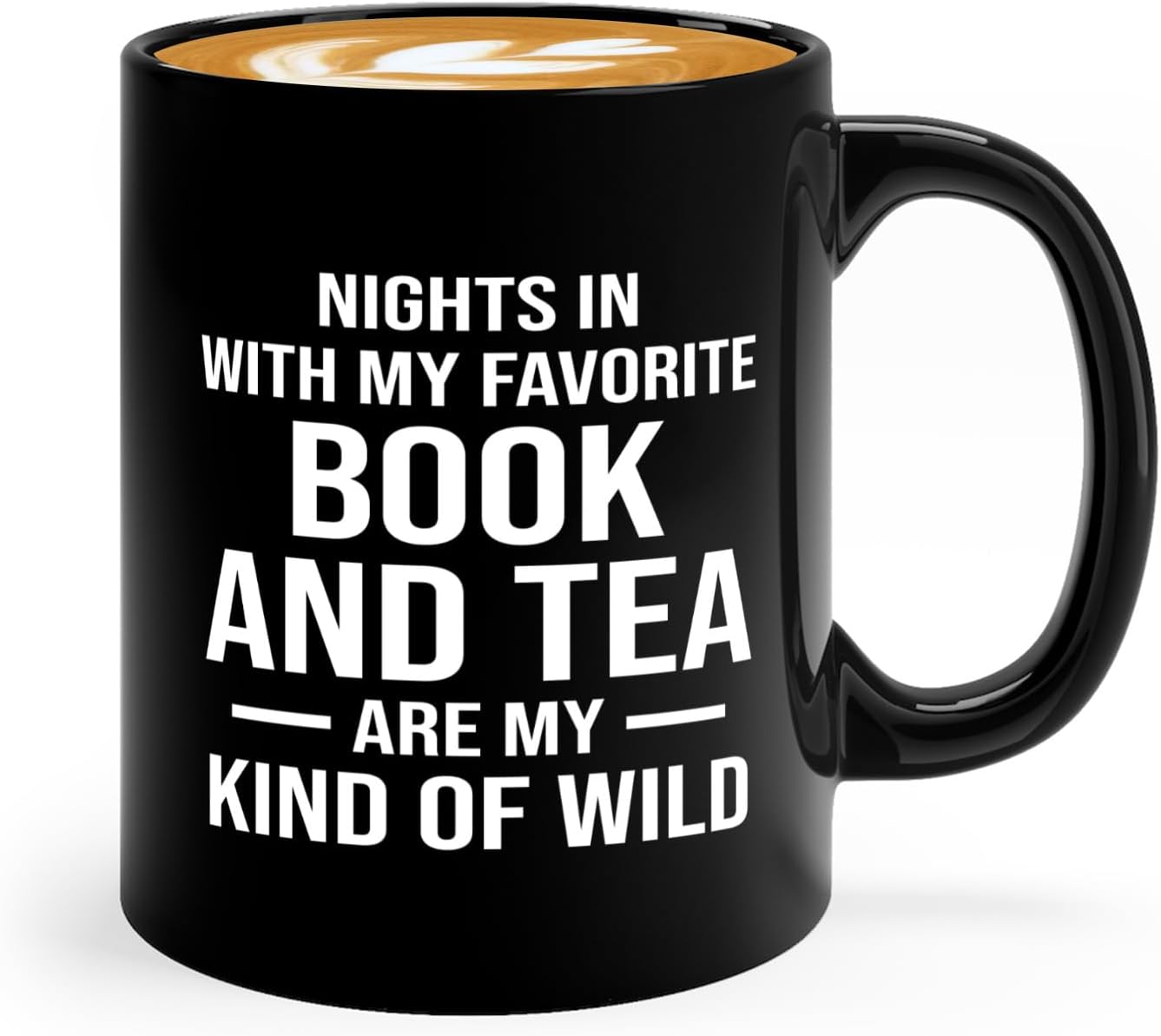 Book Lover Coffee Mug 11oz Black -Book and Tea - Gift For Poets Bookish People Bibliophile Librarian Book Club Reader