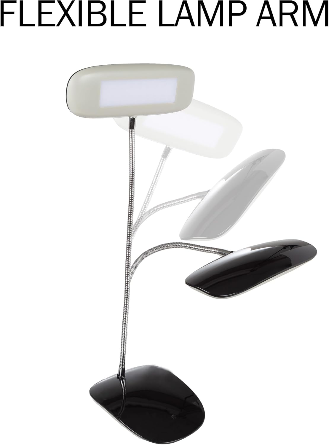 Lavish Home LED Desk Lamp – Contemporary Touch Activated Reading Lamp with Adjustable Gooseneck, 3 Brightness Levels, and USB Power Cord by Northwest (Black)