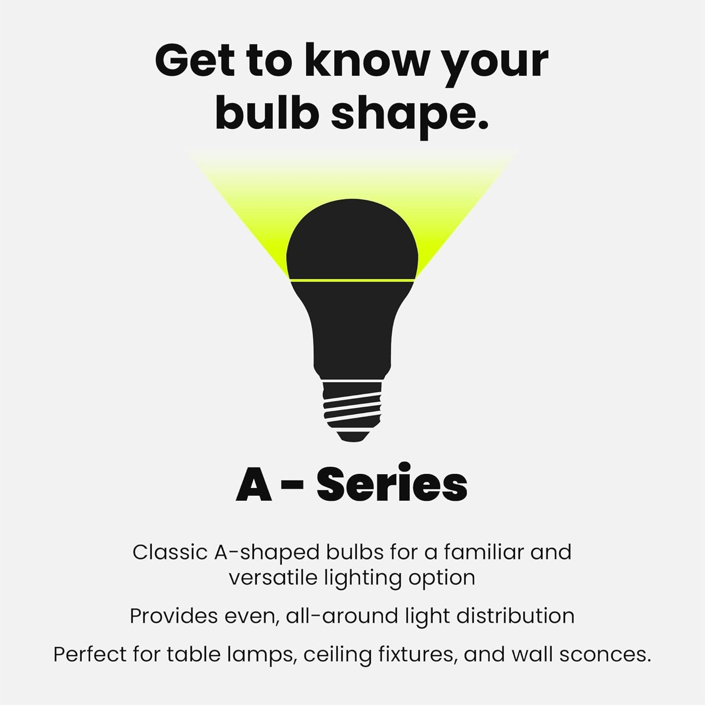 Feit Electric A19 LED Light Bulb, 60W Equivalent, Dimmable, 800 Lumens, E26 Medium Base, 3000K Bright White, CRI 90, 25,000 Hour Lifetime, UL Listed, Damp Rated, 4 Pack, OM60DM/930CA/4