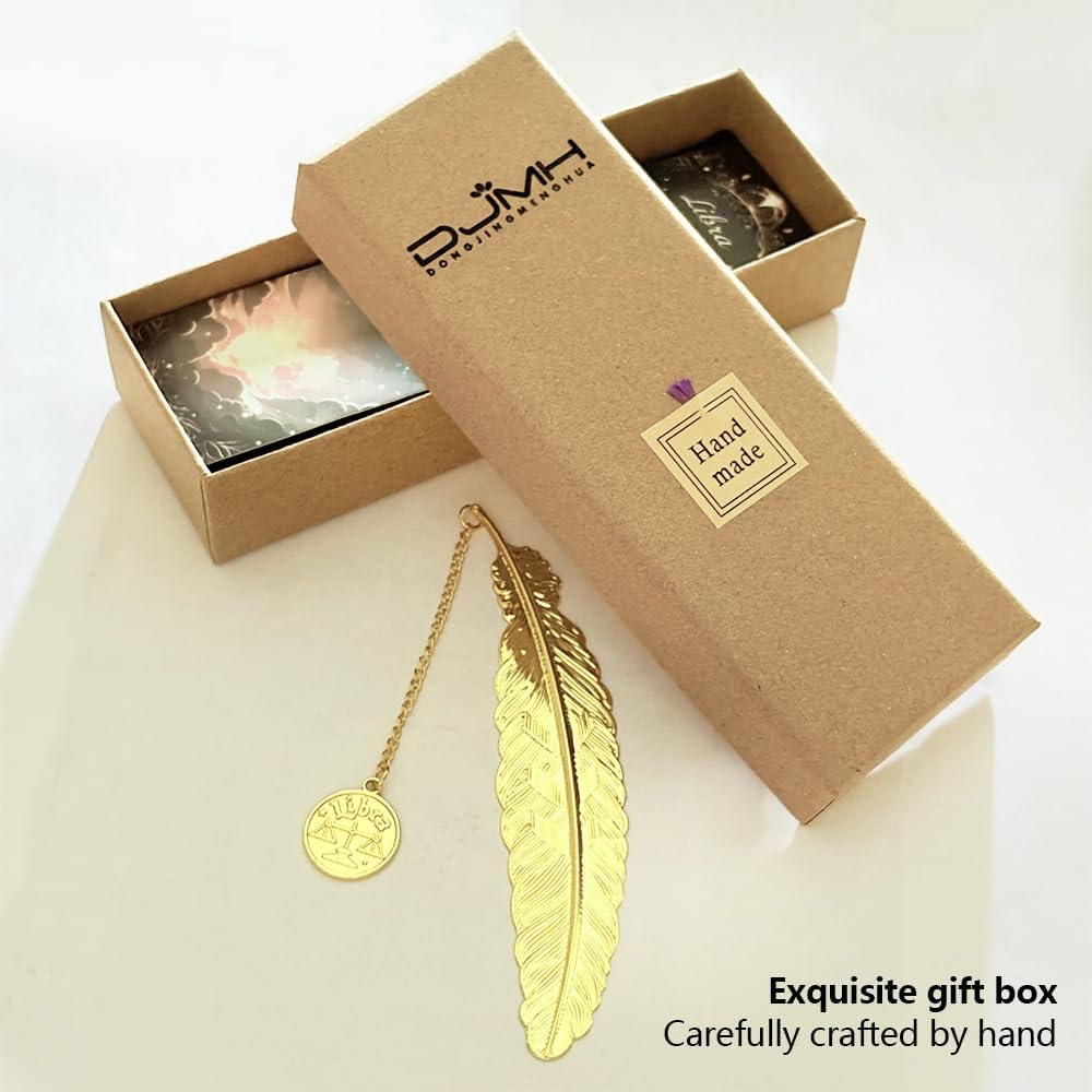 Metal Zodiac Bookmarks Set, 12 Constellation Designs, Gold, 4.5 x 0.9 inches (Taurus)