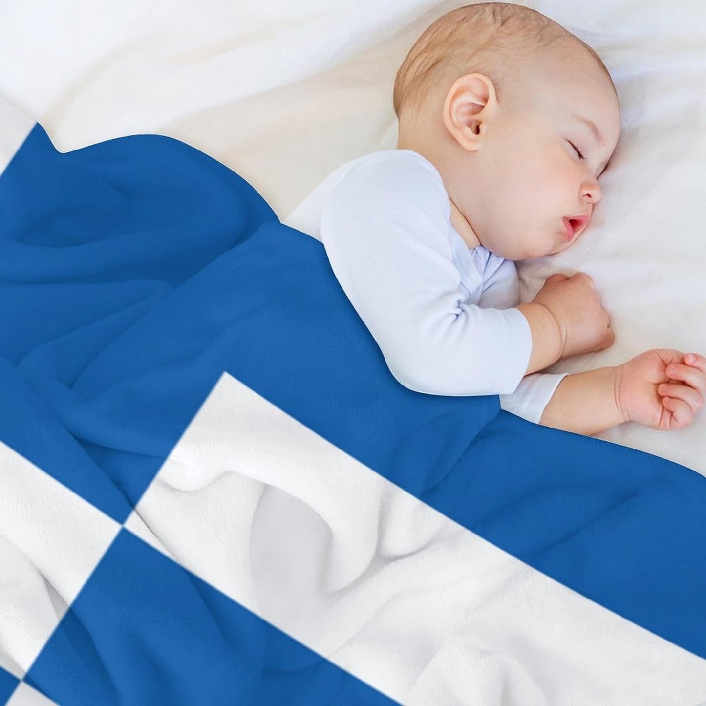 Flag of Greece Throw Blanket for Couch Bed Plush Cozy Fuzzy Flannel Blanket for All Season 70"x80"