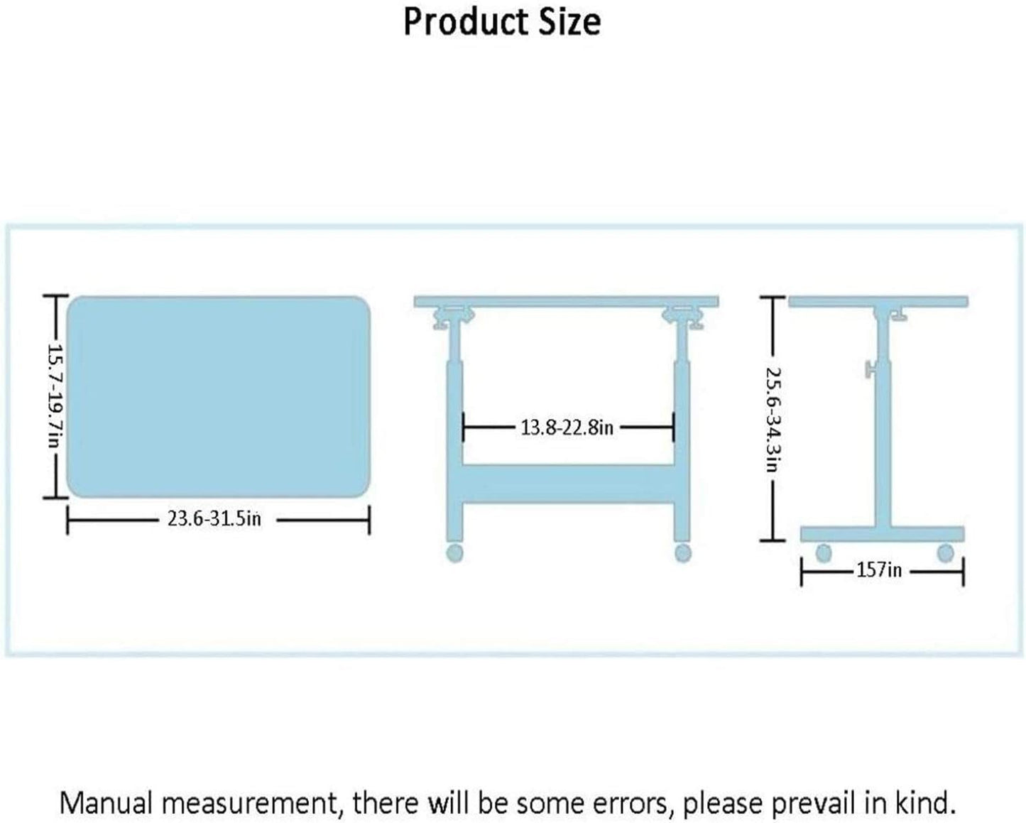 Mobile Lap Table Enjoy On The Bed Writing Drawing Reading Wheels Side Table for Living Room Bedroom (Color : White Wood Color Size : 60x40cm) (White Wood Color 80x40cm)