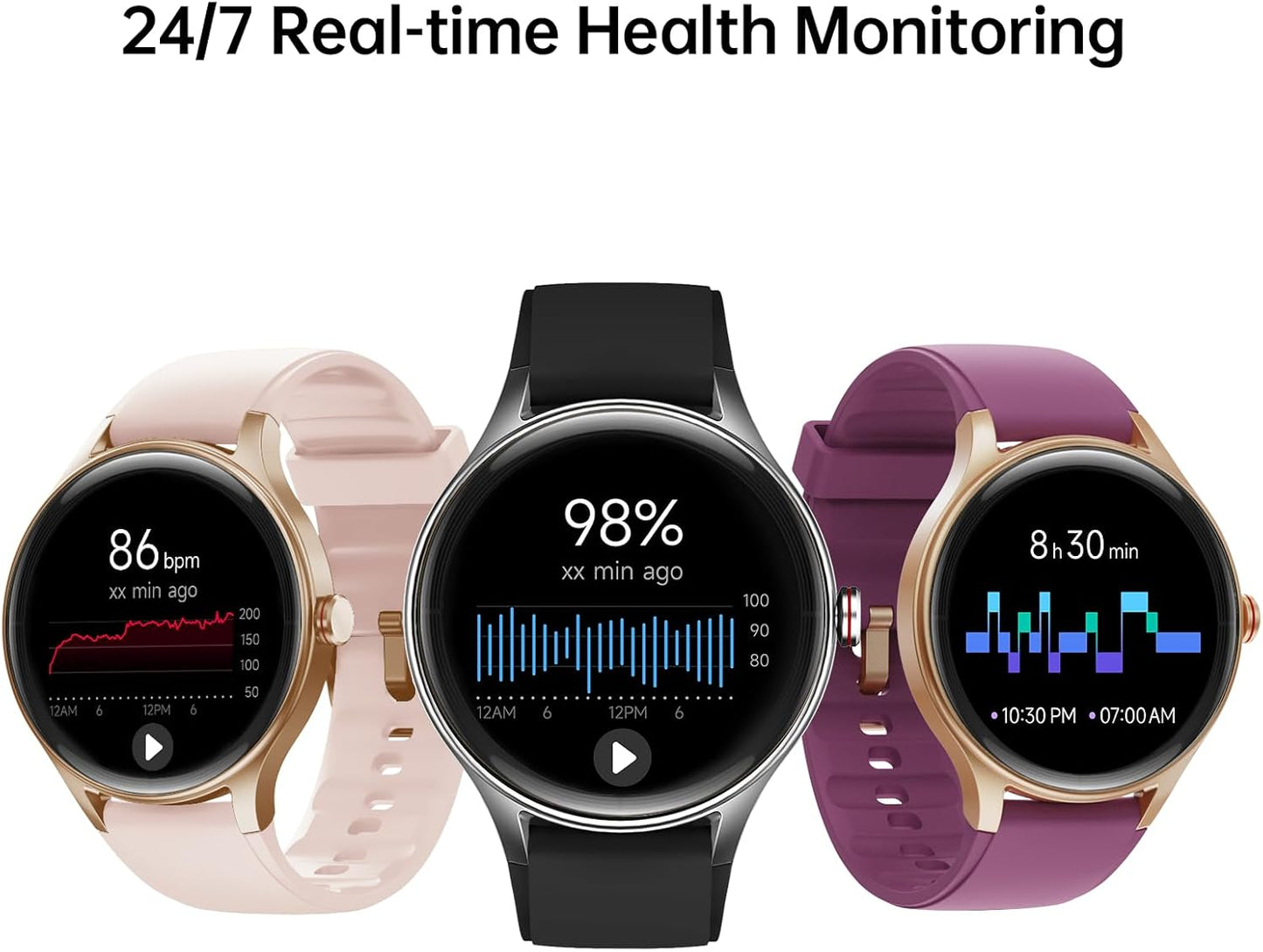 Smart Watch for Men,1.57inch AMOLED Touchscreen Fitness Watch for iPhone & Android,Heart Rate/Sp02/Sleep Monitor,110+ Sport Modes IP68 Waterproof Bluetooth Calls,2 Bands (Black, 1.57)
