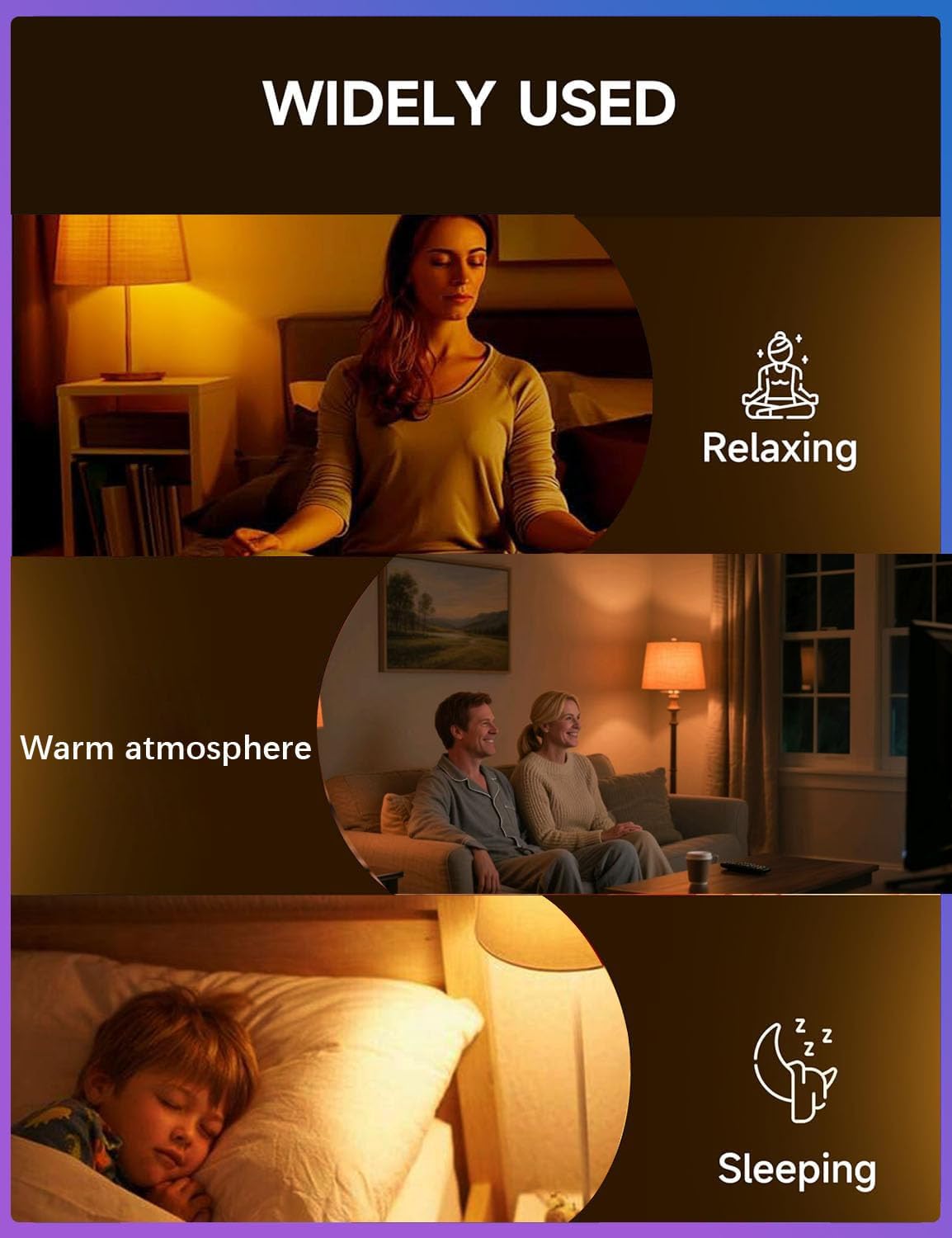 E12 Small Candelabra Base Amber Sleep Light Bulb Dimmable，1600K Blue Light Blocking, A15 Warm Night Light Bulbs 25W 40W Equivalent, 3W 300LM Dim Lamp Bulbs for Healthy Sleep, Bedroom 6Pack