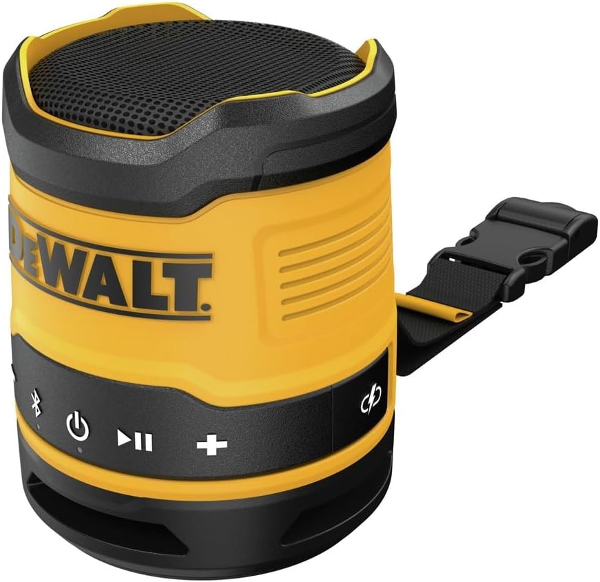 DEWALT Bluetooth Speaker, USB-C Rechargeable, Jobsite (DCR008)