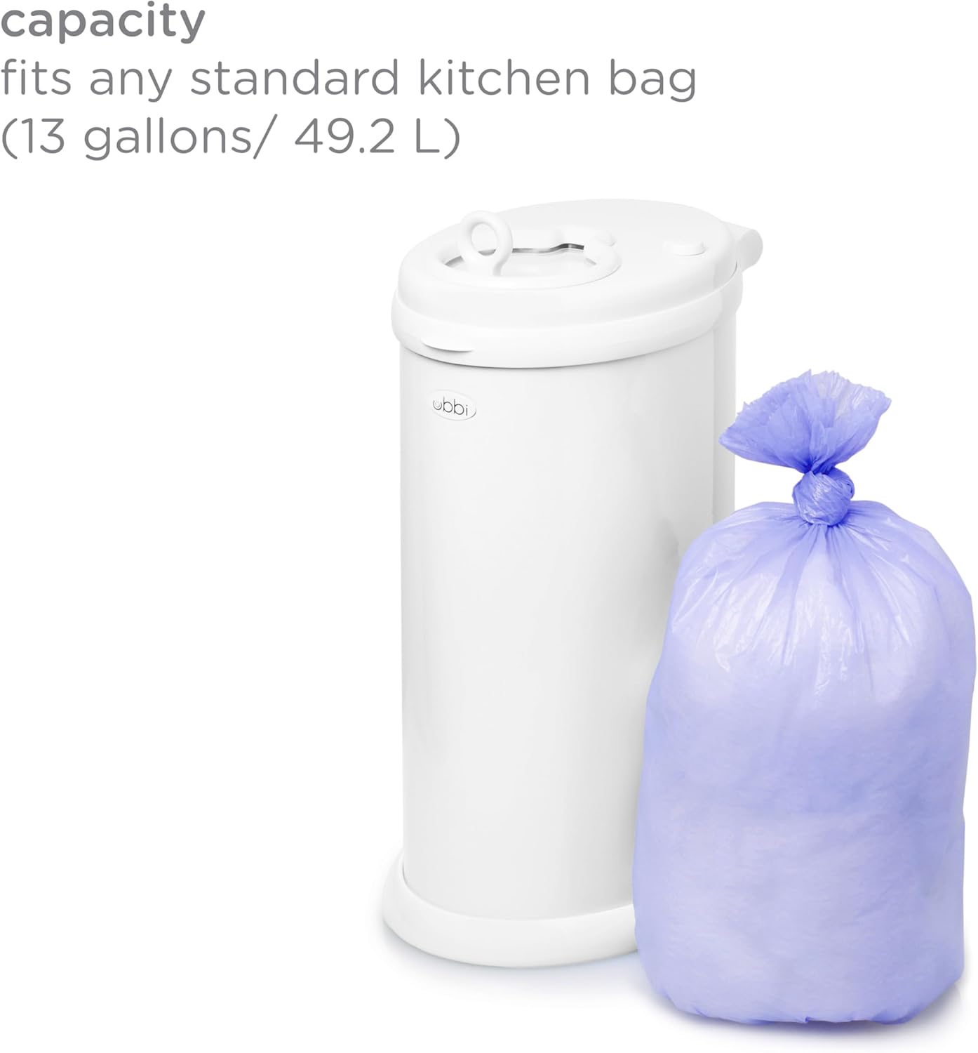 Ubbi Diaper Pail Plastic Bags, Disposable Baby Waste Bags, 3 Pack, 75 Count, 13-Gallon Bags