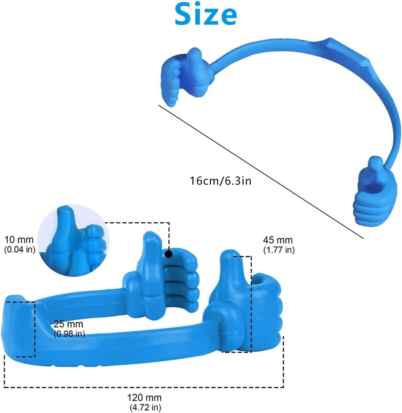 Valentines Day Gifts for Teens Girls Boys Cell Phone Stand, Universal Thumbs Up Lazy Phone Holder for Desk Fun Gadgets Smartphone Stand Holder for iPhone iPad Samsung and More (Blue)