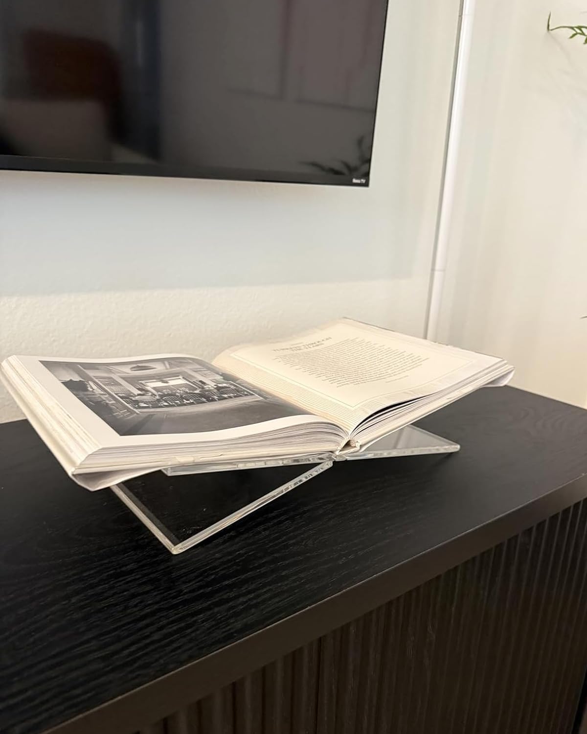 Clear Acrylic Book Stand, Adjustable Height Large Open Book Display Stand Coffee Table Book Stand, Book Holder Stand for Reading Display Cookbook, Recipe, Bible, Quran, Magazines, Textbooks, Easel