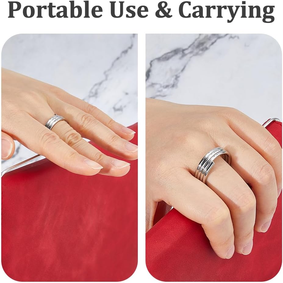 DICOSMETIC 3Pcs Book Holder Ring Platinum Metal Thumb Book Page Holder Alloy Finger Ring Books Opener 2-in-1 Bookmark and Page Holders for Lovers Reading Gifts Women Men