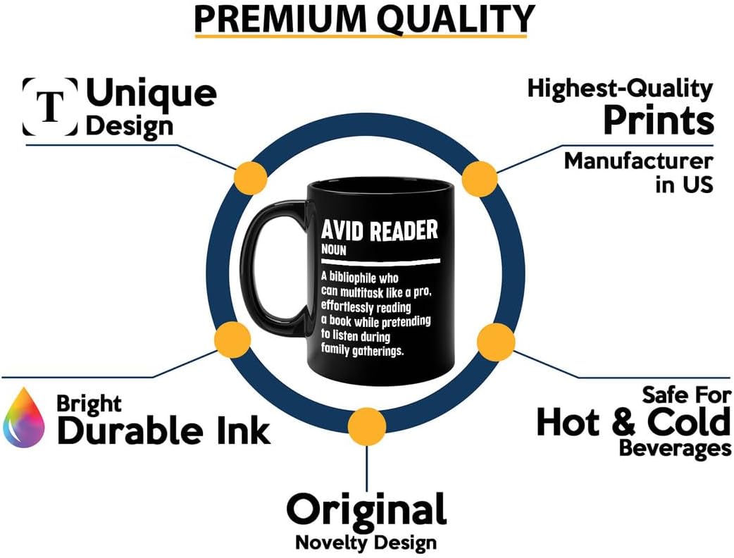 Book Lover Coffee Mug 11oz Black - Effortlessly Reading - Book Lover Gifts For Women Book Club Book Lovers Gifts Bookworm Book Reader Gifts