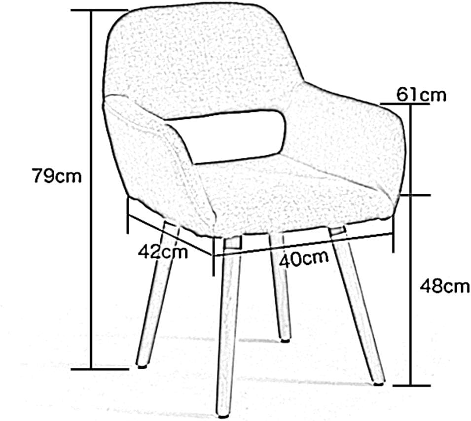 Comfortable Chair Dining Chairs,Mid-Century Modern Cotton Linen Upholstered Lounge Chair Makeup Stool,Accent Arm Chairs with Solid Wood Legs,for Restaurant/Pub/Cafe/Living Room/Hotel/Kitchen Leisur