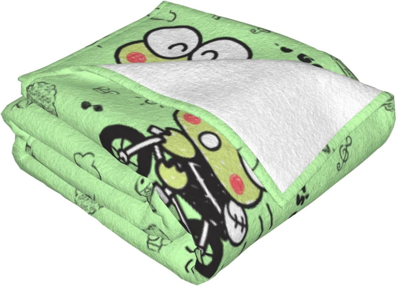 Frog Blanket 60x50 Flannel Fleece Throw, Cute Kawaii Green Lily Pad & Lotus Collage Sayings, Super Soft Cozy Couch Bed Decor, Gift for Frog Lovers Girls Teens Women Kids