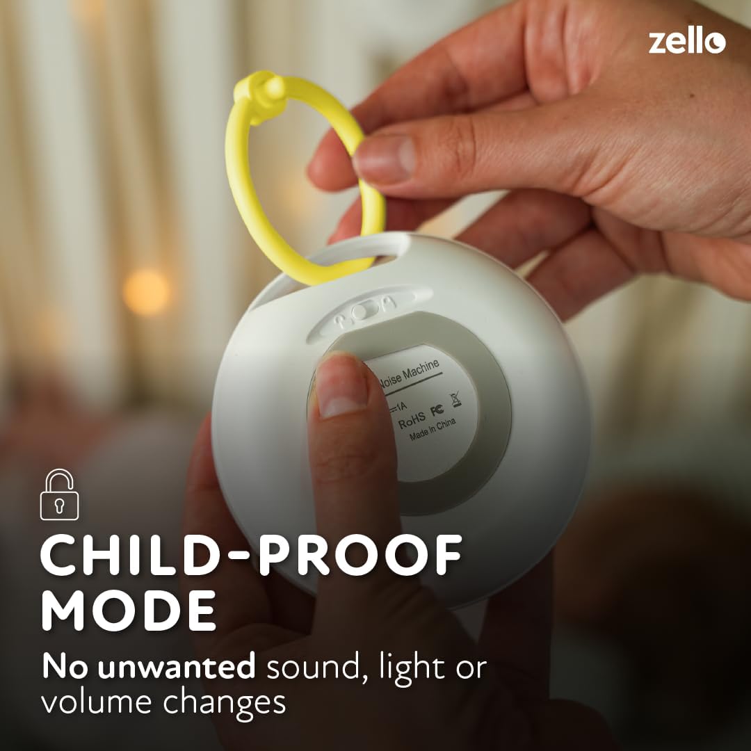 Zello | Portable Pro Max White Noise Machine | 30 Sounds | 55+ Hours Battery Life | 7 Colour Night Light | Child Lock | Sleep Timer | USB Rechargeable | Baby Sleep Aid | Sleep Sound Machine