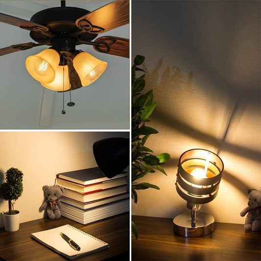 Dimmable G40 Vintage Amber Light Bulbs 25 watt E26 LED Bulb 2700K Warm Light 3W LED Globe Edison Decorative Small Light Bulb for Bedroom, Living Room, 2Pack