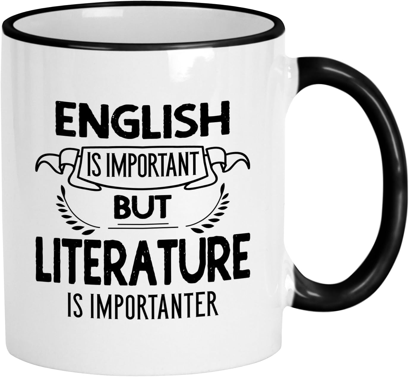 Casitika Literature Mug. English Important Literature Importanter. Funny 11oz Teacher Cup. Gift for Instructors, Students, & School Faculty and Graduation. (Literature)