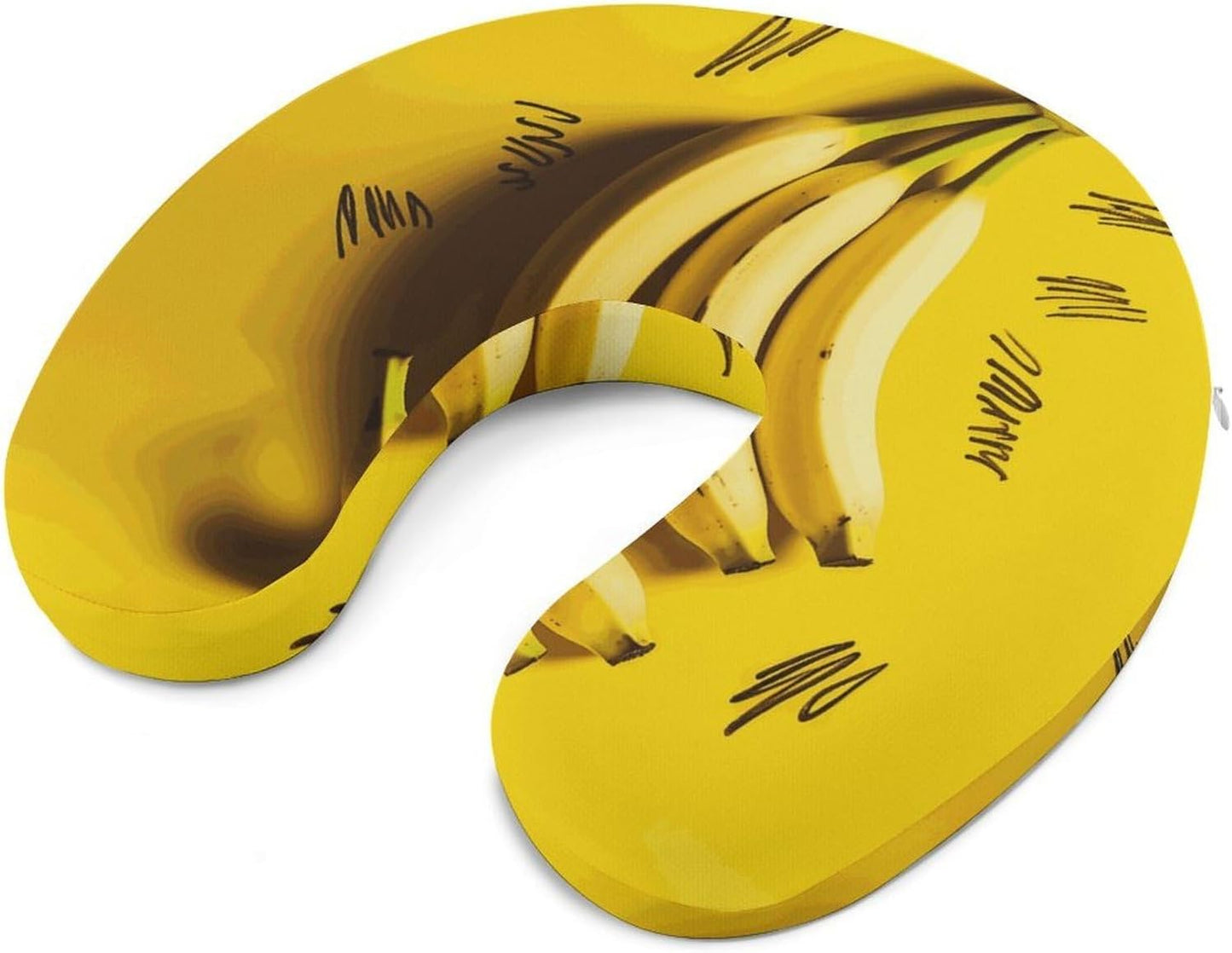Yellow Banana Neck Pillow Memory Foam U Shaped Pillows Portable Pillows for Shoulder Travel Head Support Pillow with Concealed Zipper for Airplane Car Home Office