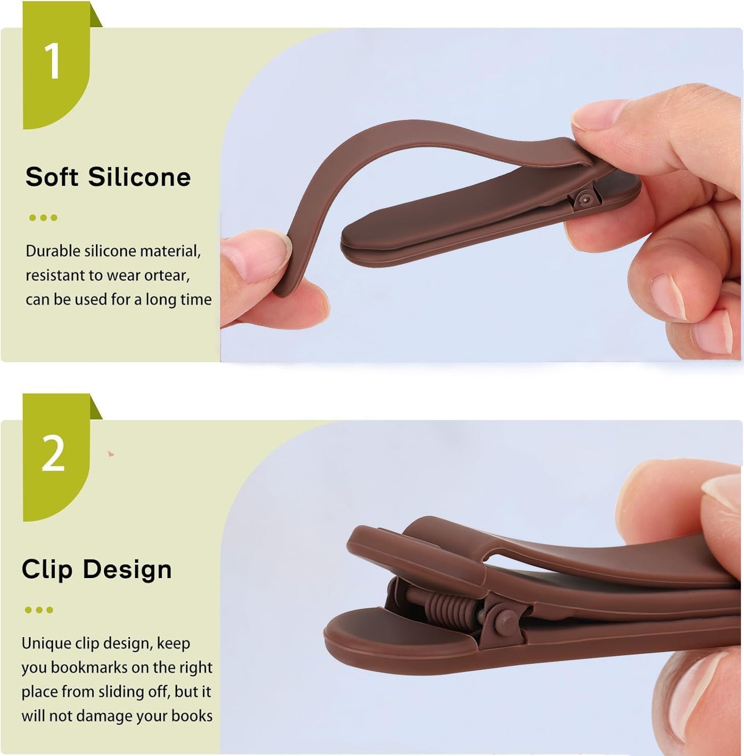 3Pcs Bookmark Book Marks, Silicone Book Marks for Reading Women Men Kids Book Lovers, Automatic Book Mark Smart Book Marker Clip Page Holder Reading Accessories School Supplies Gifts for Students