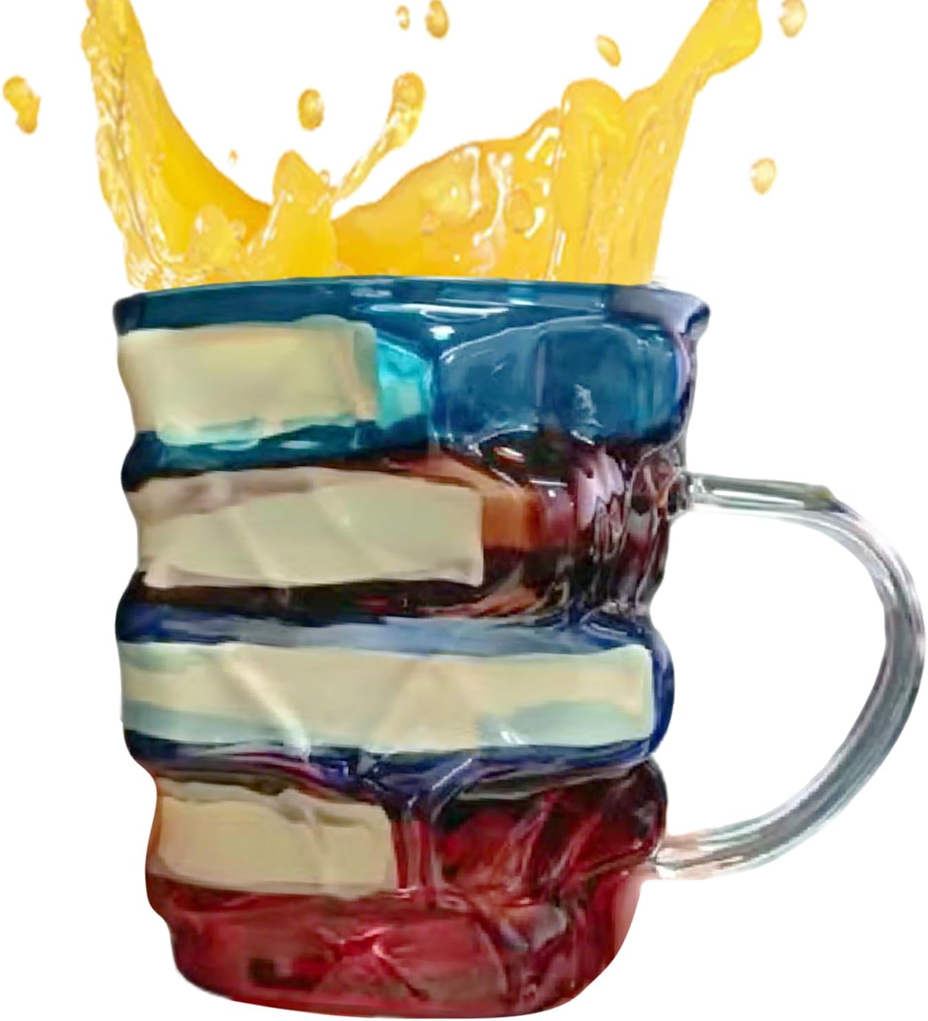 Book Coffee Mug, Painted Glass Bookish Coffee Cup, Colorful Cute Beverage Holder for Readers Women Teachers Literature Lovers Bookworm Friends Family Men Enthusiasts