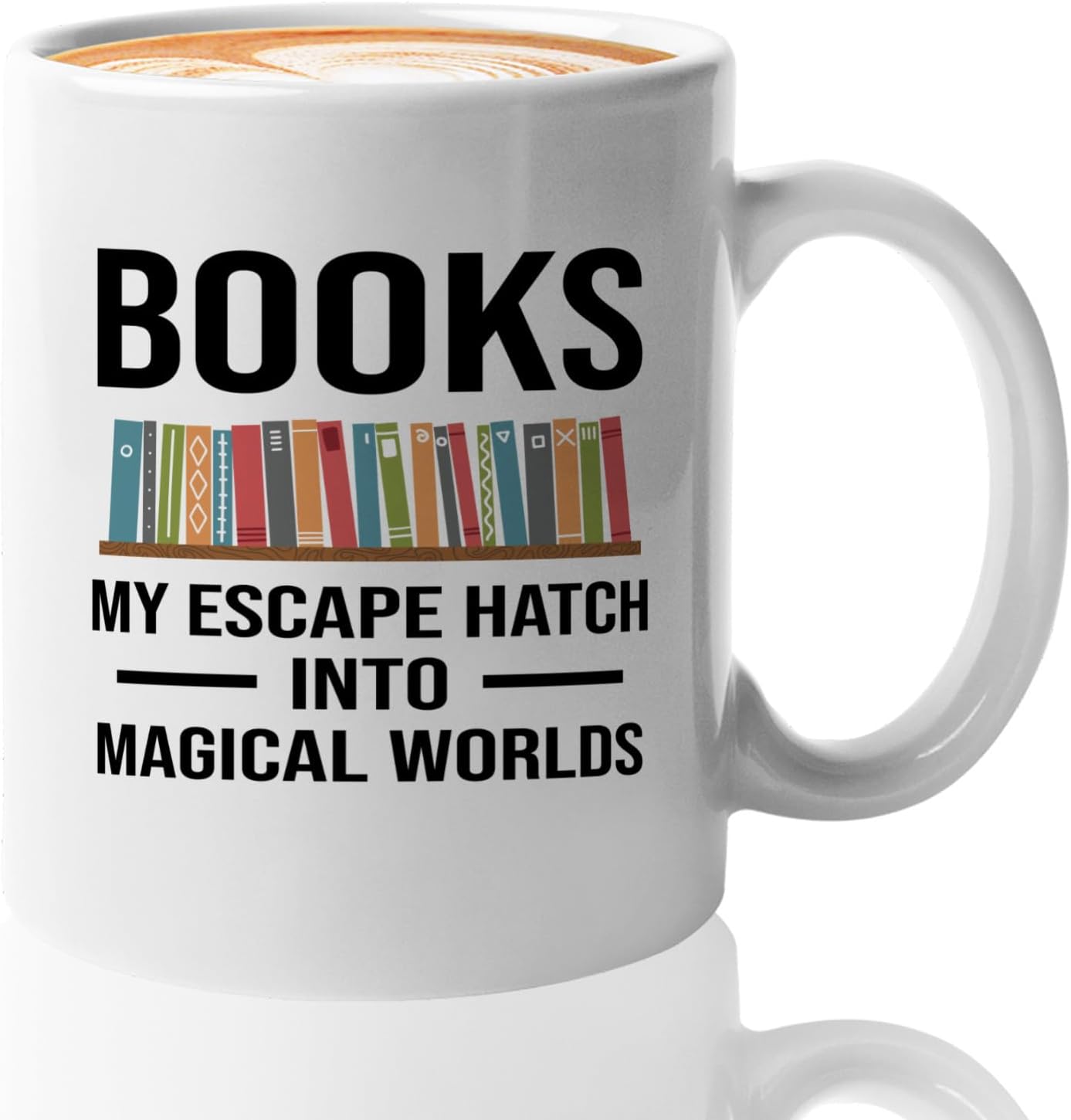 Book Lover Coffee Mug 11oz White -Escape Hatch - Writer Editor Bookish Librarian Bibliophile Bookish Grammar Philosophers
