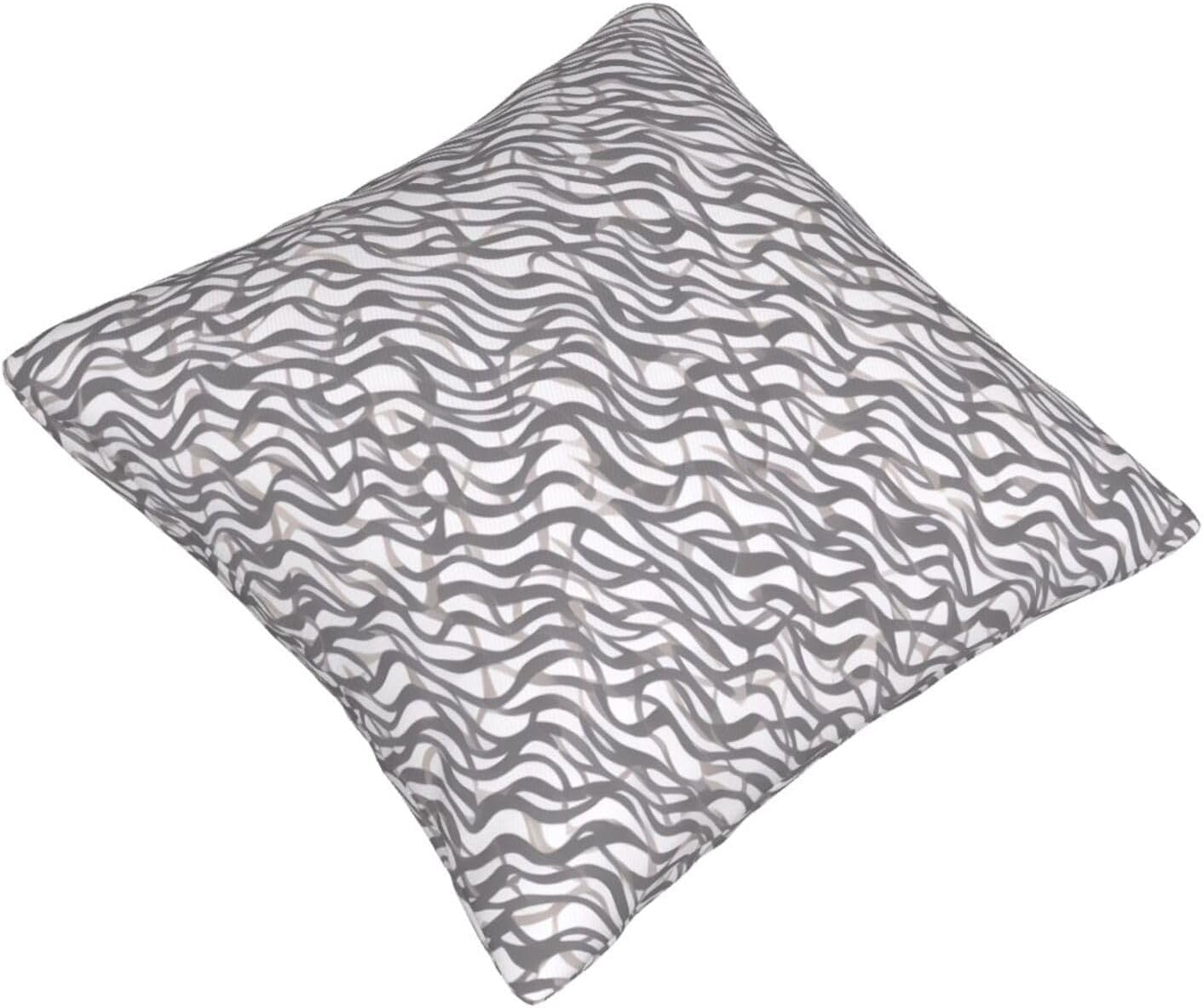 All-Season Square Pillow Covers 18"X18", Zebra, Decorative Throw Pillow Covers for Sofa Bed Couch, Hidden Zipper Cushion Cover, Square Lumbar & Accent Pillowcases for Home Decor
