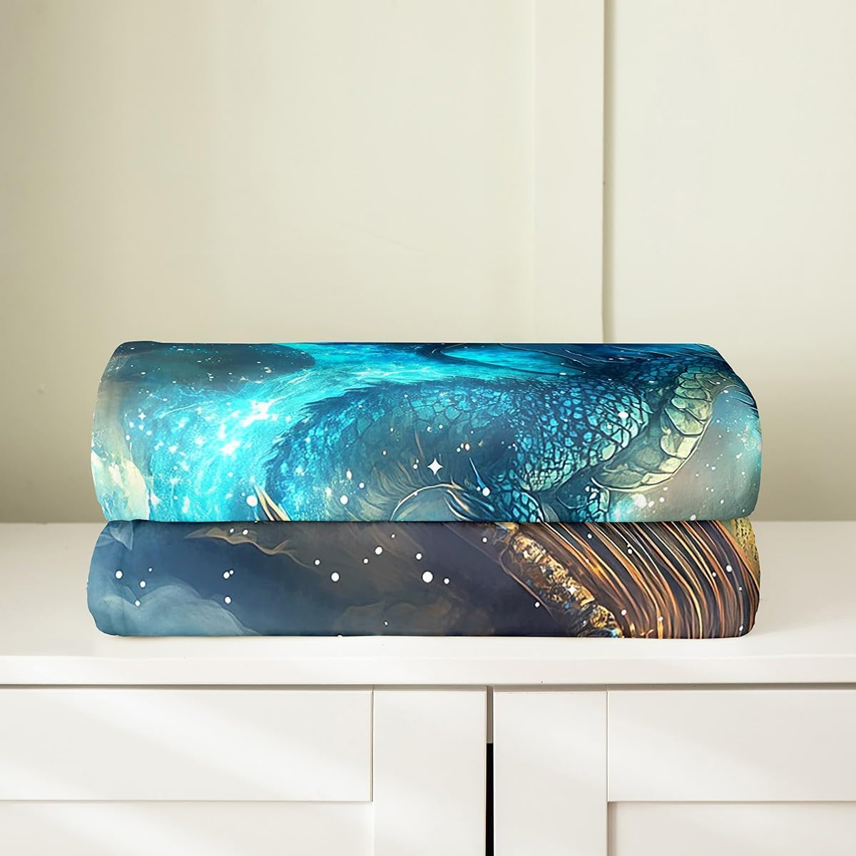 Flying Dragon Throw Blanket Lightweight Magical Book Pattern Fleece Blanket Vintage Mid-Century Castle Bed Blanket Neon Burning Flame Flannel Blanket Bedroom Decor Throw 50x60