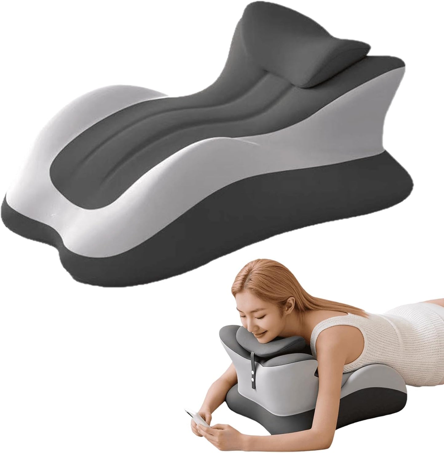 Memory Foam Bed Wedge Pillow for Reading in Bed & Back Support – Ergonomic Wedge Pillow for Sitting Up, Leg Elevation & Comfortable Positioning, Removable Washable Cover