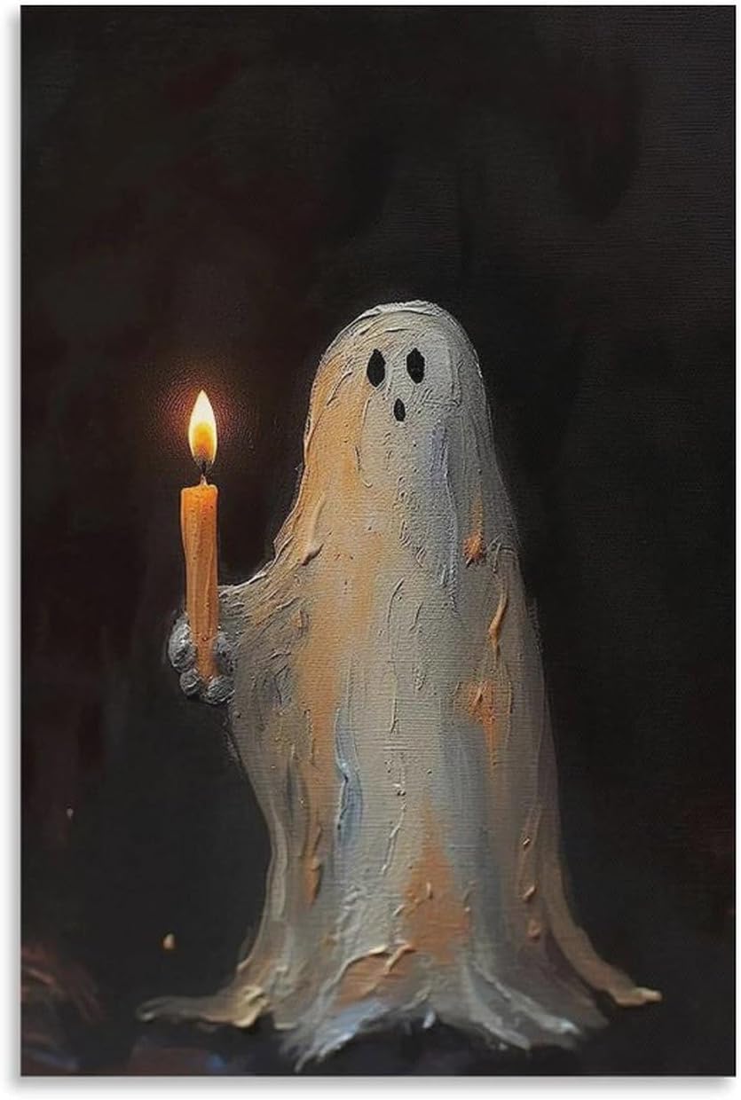 Dark Funny Ghost Bathroom Reading Halloween Classic Movie Posters At Room Aesthetic Posters Cool Artwork Wall Art Home Decor Gift Ideas (4) Canvas Art Poster And Wall Art Picture Print Modern Family B