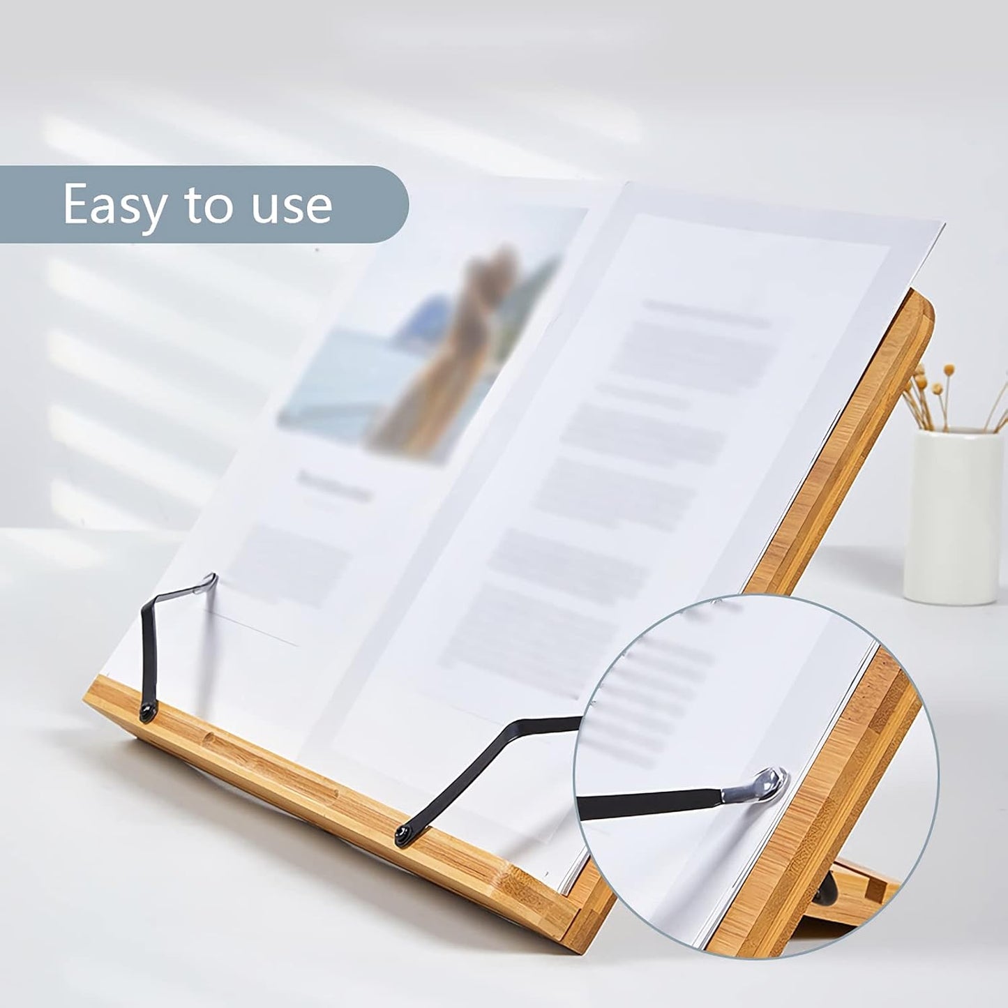 Book Stand Cookbook Holder Stand Adjustable Textbook Recipe Document Tablet Display Stand Foldable Tray Elegant Hollow Pattern Gift (Size : L) ()