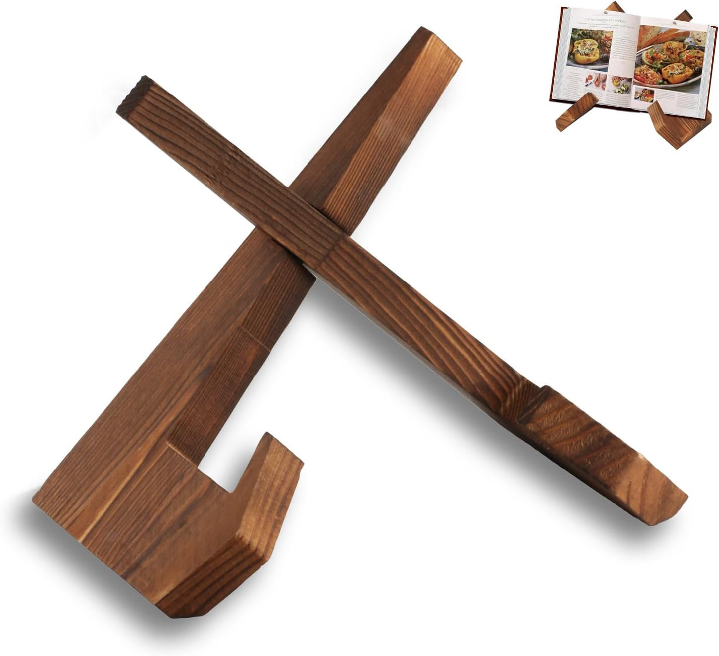 Cookbook Stand, Cook Book Stand for Kitchen Counter,Wooden Recipe Book Holder, Multifunctional Display, Kitchen Counter Decor