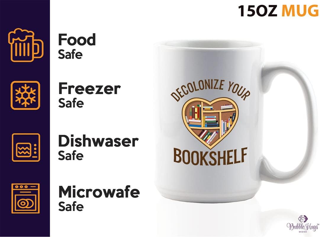 Book Lover Coffee Mug 15oz White - I Believe In My Shelf - Bookworm Philosophers Reader Editor Novelist Literature Storyteller Student