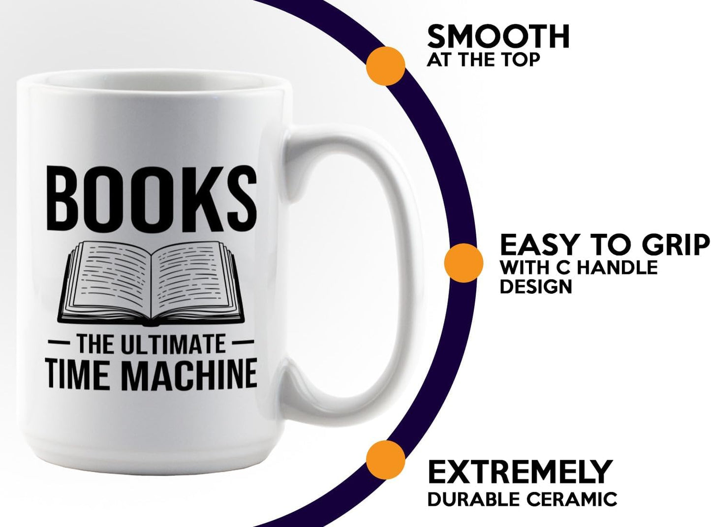 Book Lover Coffee Mug 15oz White -Books The Ultimate - Bookworm Literature Library Book Lover Reader Booked Editor Intellectual Studious