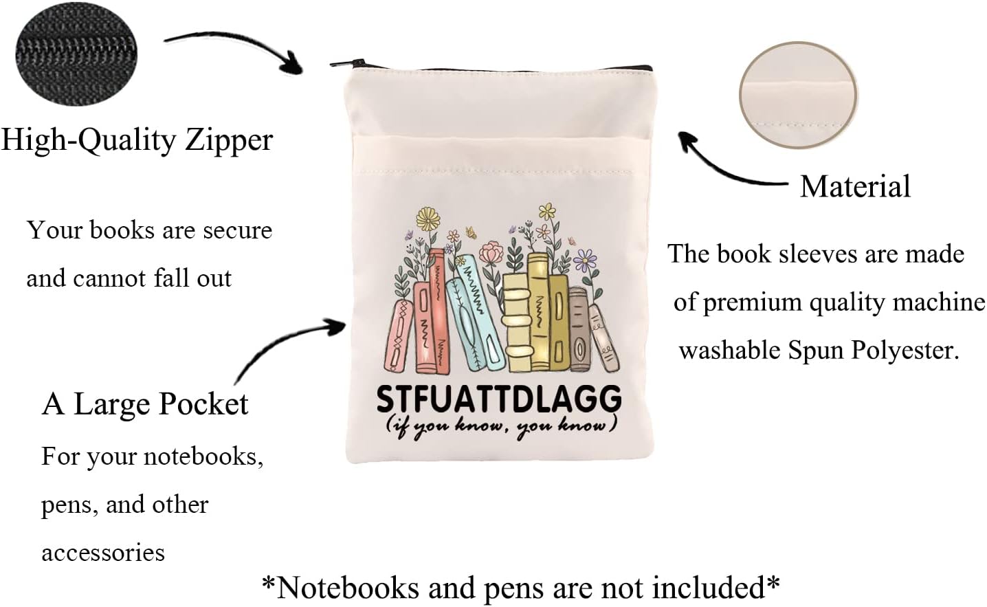 Smut Bookish Gift If You Know I Know Funny Book Sleeve Book Lover Gift Bookish Merch (STFUATTDLAGG-b)