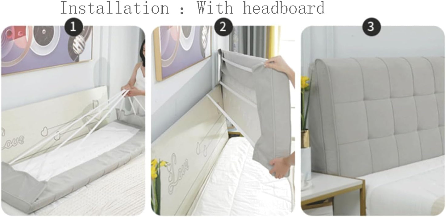 Lumbar Support Backrest Pillow for Bed - Comfortable Headboard Cushion, Ergonomic Back Support, Ideal for Sitting, Reading, Relaxing, and Sleeping. (A with headboard King 70.8")