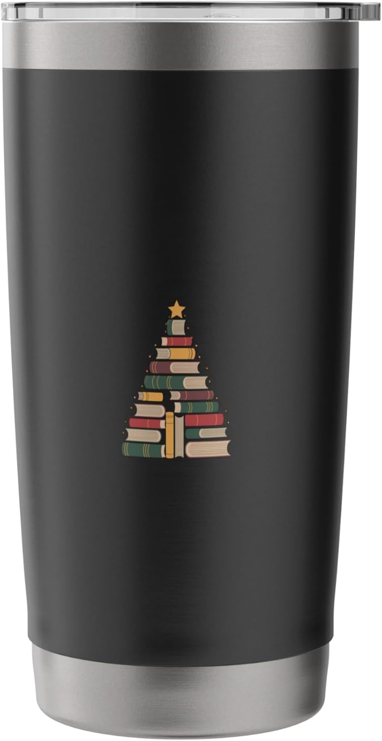 Snowy Book Tree Christmas For Readers And Librarians Stainless Steel Insulated Tumbler