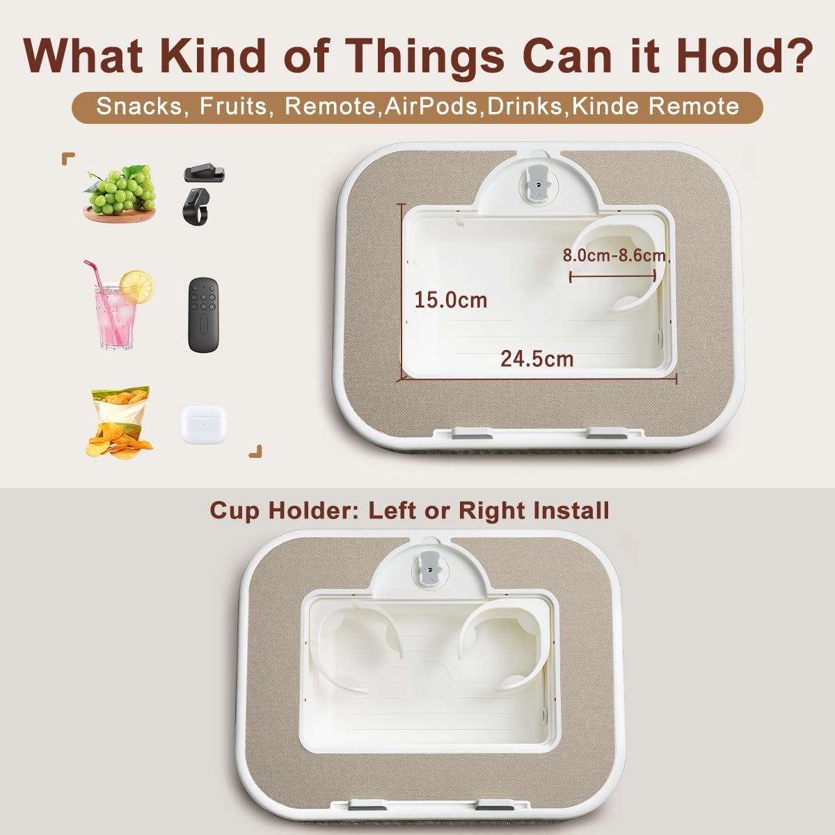 Tablet Pillow Stand,Phone Holder for Bed,Laptop Lap Desk with Snack Bowl,360° Rotating Clip Compatible with 4.7-13" iPad/Kindle/Phone,11-15" Laptop,Hands-Free Reading and Relaxation on Bed(Khaki)