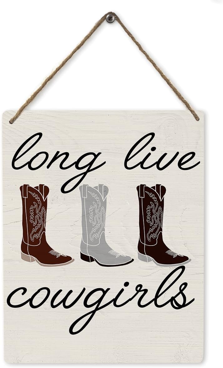 Mtrgdn Western Cowgirl Room Decor,Cowgirl Room Decor for Girls,Retro Long Live Cowgirls Wall Hanging for Teen Girl Dorm Bedroom Bedroom,8x10 Inch