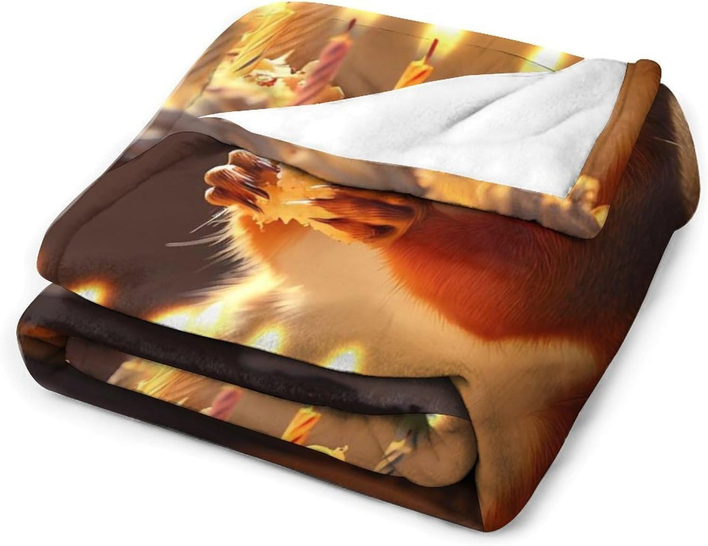 Squirrel Birthday Cute Throw Blanket for Couch Bed Plush Cozy Fuzzy Flannel Blanket for All Season 60"x80"