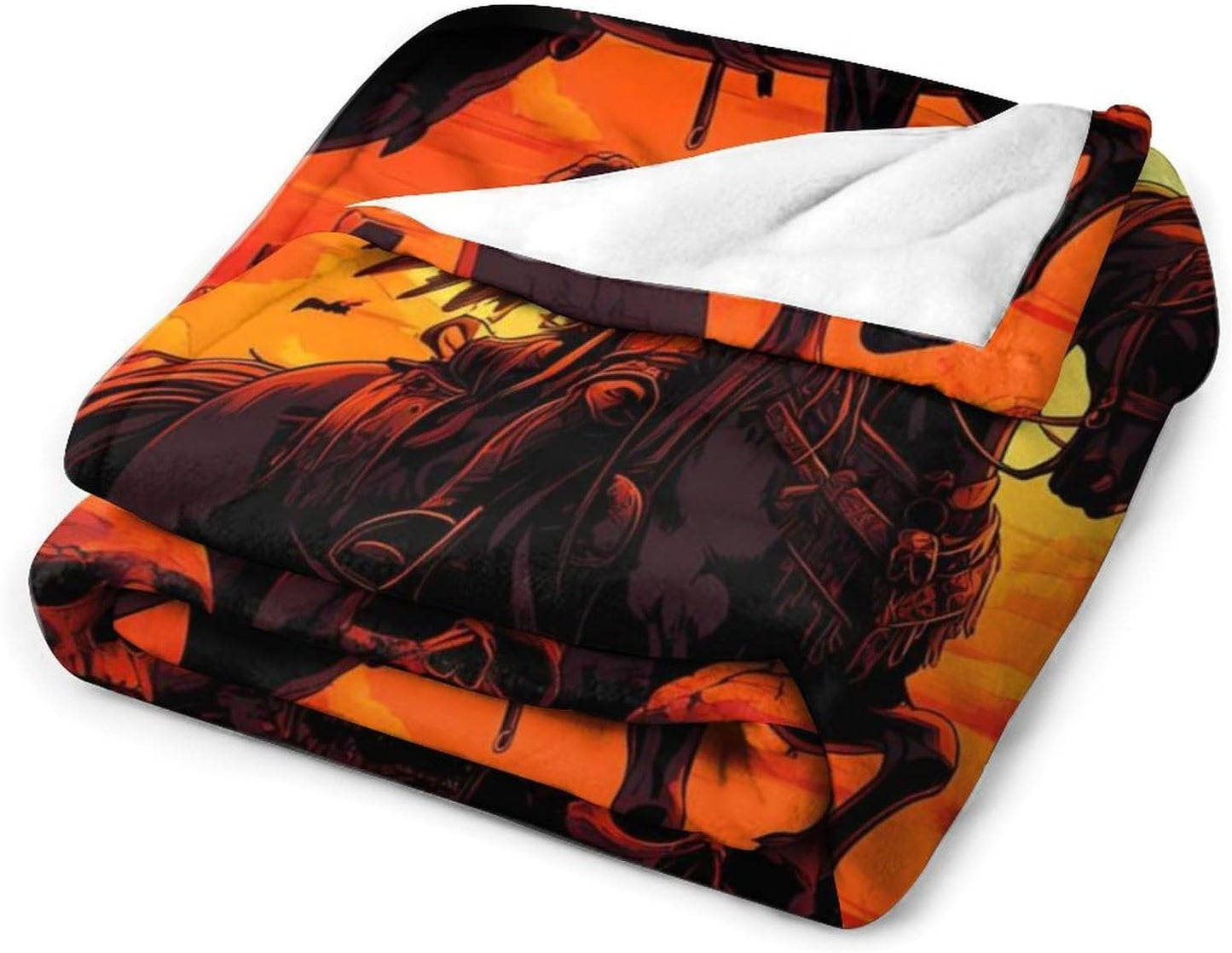 Reaper Horse Throw Blanket for Couch Bed Plush Cozy Fuzzy Flannel Blanket for All Season 60"x80"