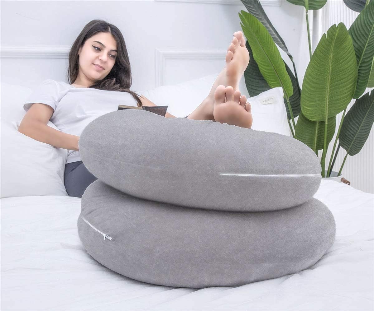 Pregnancy Pillow, C Shaped Full Body Pillow for Maternity Support and Pregnant Women Sleeping with Velvet Cover (Dark Grey)