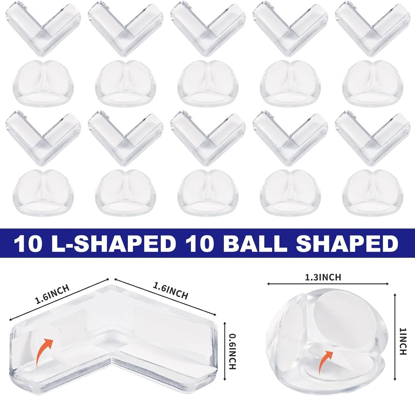 20 Pack Corner Protector Baby, Table Corner Protectors for Baby Guards Clear for Furniture Corner Protectors Proof Covers Baby Safety