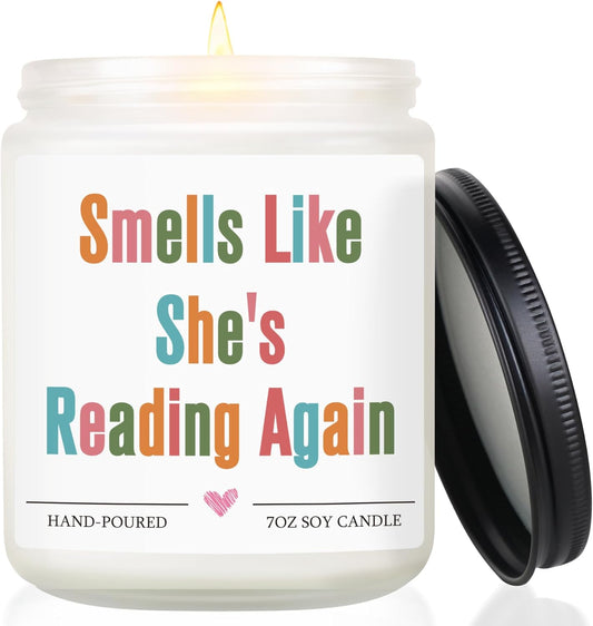 Funny Gifts for Book Lovers Women, Readers Gifts, Bookish Present, Reading Candle, Funny Birthday Book Day Gift for Bookworm, Librarian, Books Lover