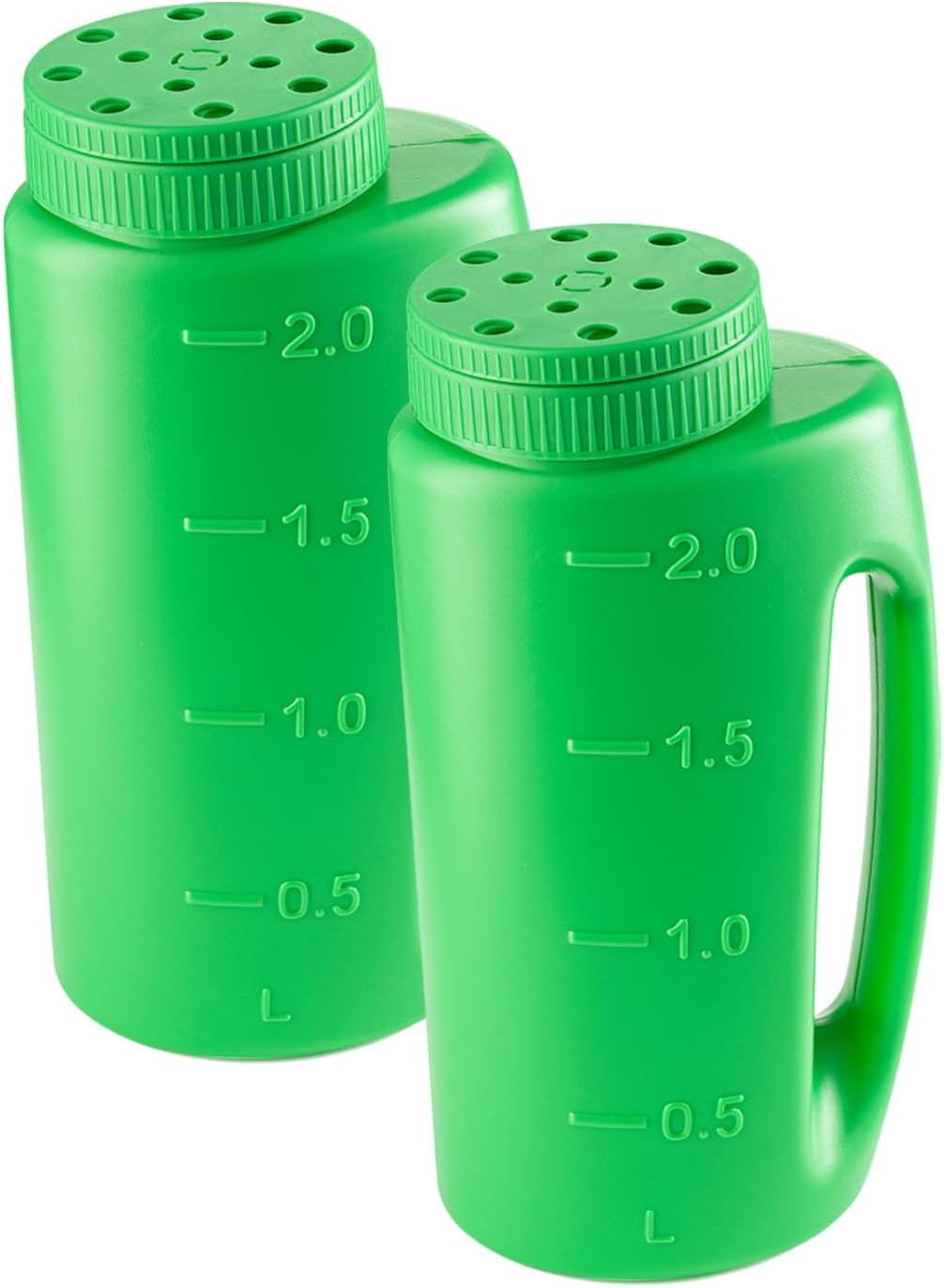 Superio Seed Spreader for Lawn, 2L Handheld Shaker, Dispenser for, Seed, Snow and Ice Melt, Salt, Insect Repellents- Multipurpose Garden Applicator with Adjustable Holes, 68 Oz