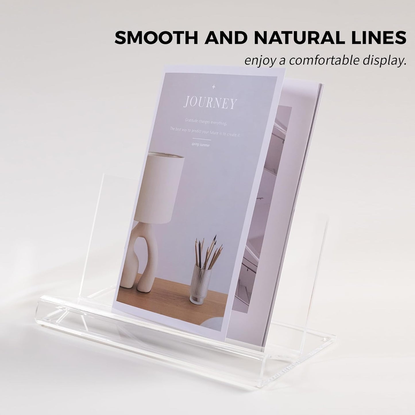 Acrylic Display Easel with 2.5'' Ledge, Book Stand, Book Display Holder, Clear Acrylic Display Easel Transparent Display Stand Holder Tablet Holder for Album, Magazine, Picture, Artworks