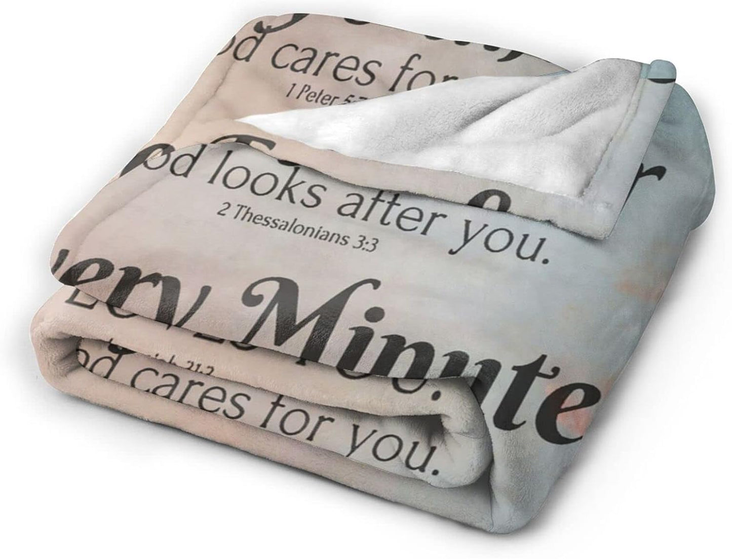 Bible Verse Blanket with Inspirational Thoughts and Prayers- Religious Throw Blanket Soft Lightweight Cozy Plush Warm Blankets for Women Men Gift 50"X 60"