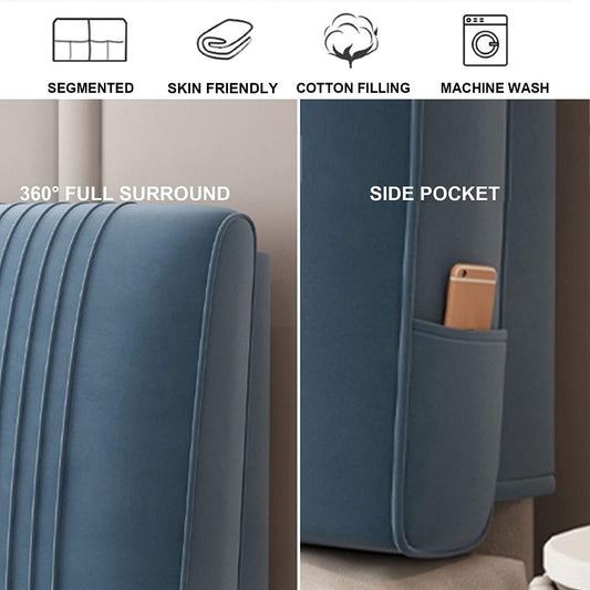 Headboard Cushion Rest Reading Wedge Pillows Bed Support Bolster Upholstered Headboard Backrest Positioning Lumbar Neck Pillow(Size:No headboard 47.2"/120cm,Color:A)