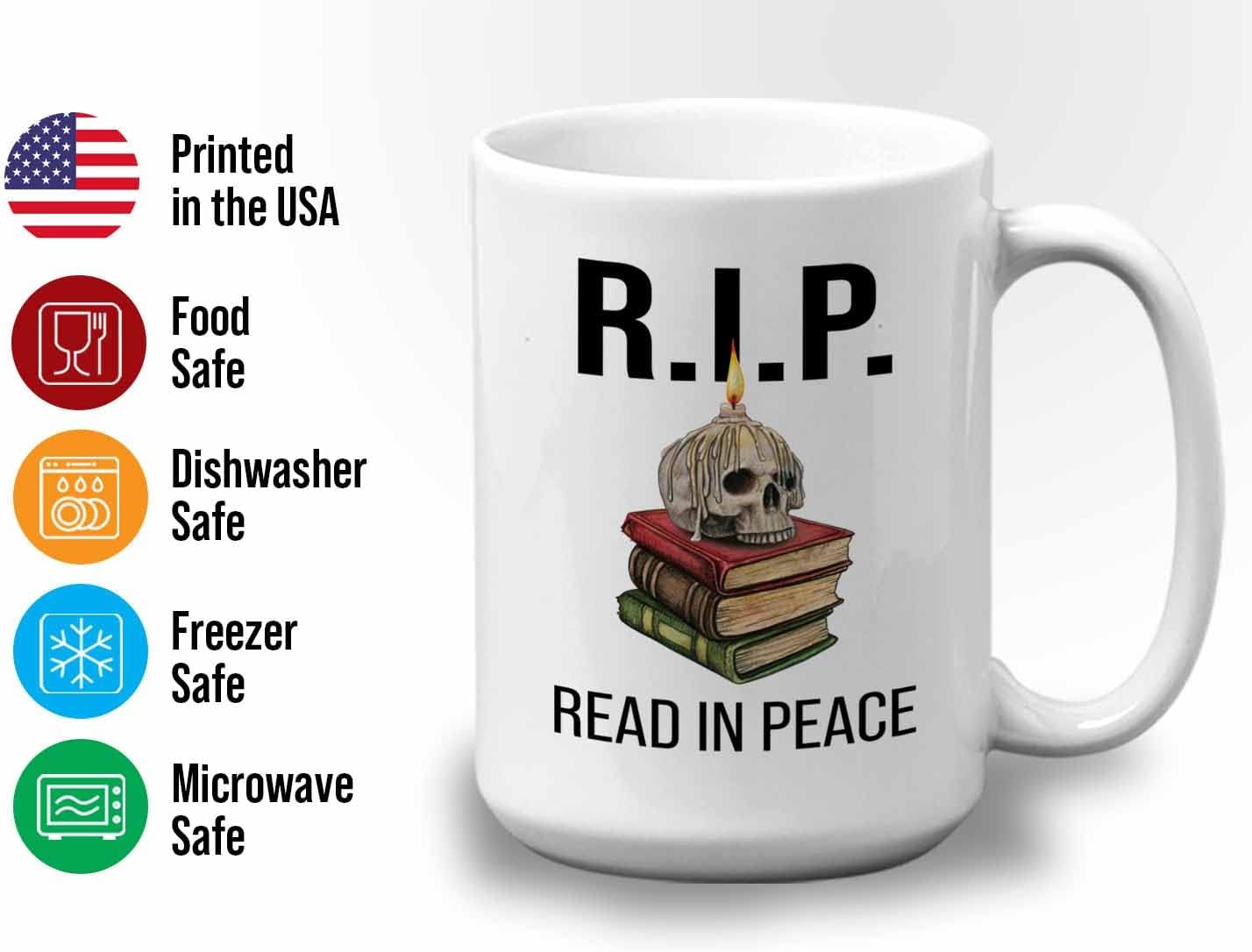 Bubble Hugs Book lovers Coffee Mug 15oz White - Read in Peace - Author Writer Library Library Editor Introvert Book Lovers Cat Lover Chill Relax Bookworm Reading