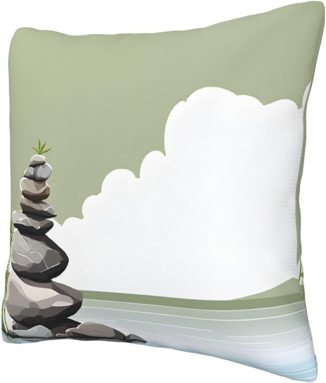 All-Season Square Pillow Covers 18"X18", Stone, Decorative Throw Pillow Covers for Sofa Bed Couch, Hidden Zipper Cushion Cover, Square Lumbar & Accent Pillowcases for Home Decor