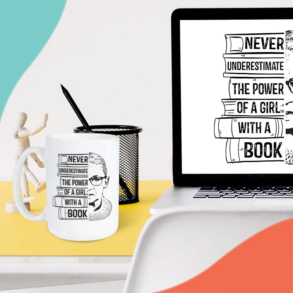 Bookworm Mug 15oz Bookish Mugs for Readers Book Club Lovers Nerd Women, White