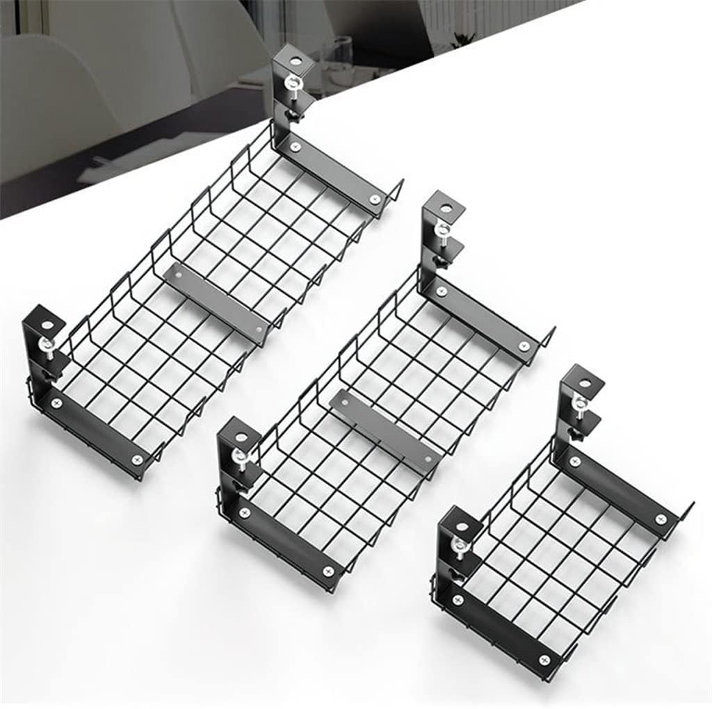 Under Desk Cable Organizer Wire Management Clamp Mount Large Capacity with Screw Sturdy Office Space Saving(Scode)